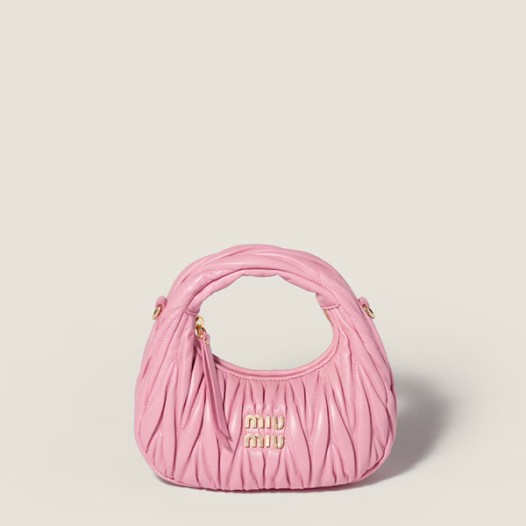 미우미우 여성 완더 마테라쎄 호보 미니 백 - Miumiu Wander Matelasse Hobo Bag Mini
