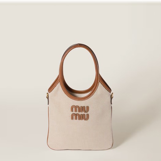 ★미우미우 여성 캔버스 및 가죽 아이비 백 미니 - Miumiu Womens Ivy Bag