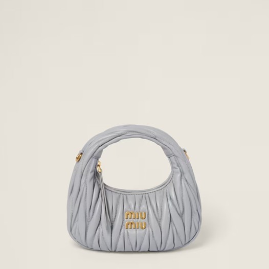 미우미우 여성 완더 마테라쎄 호보 미니 백 - Miumiu Wander Matelasse Hobo Bag Mini
