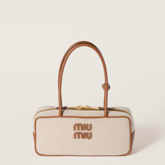 ★미우미우 여성 캔버스 및 가죽 보 백 - Miumiu Womens Beau Bag