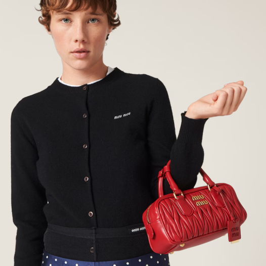 미우미우 여성 아르카디 마테라쎄 백 레귤러 - Miumiu Arcadi Matelasse Nappa Leather Bag