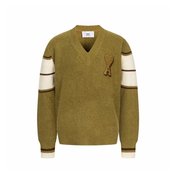 ❤아미 남/녀 브이넥 니트웨어 - Ami Unisex V-neck Knitwear - amc9750x