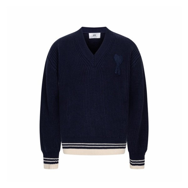 ❤아미 남/녀 브이넥 니트웨어 - Ami Unisex V-neck Knitwear - amc9752x