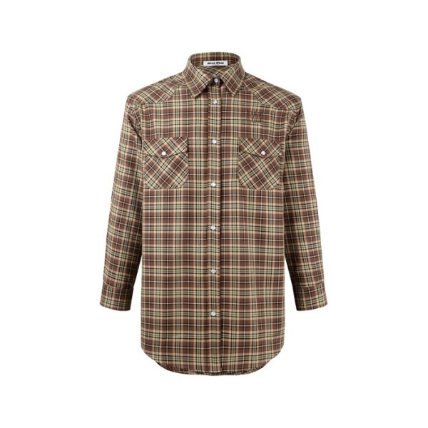 ❤미우미우 남/녀 체크 셔츠 - Miumiu Unisex Flanner Shirts - mic12518x