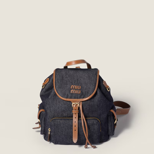 미우미우 여성 데님 백팩 라지 - MiuMiu Womens Backpack