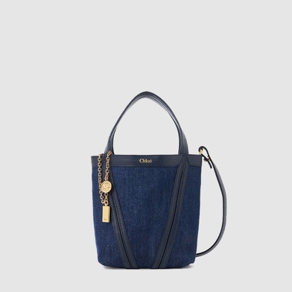 ❤끌로에 여성 데님 스핀 토트 백  - Chloe Womens Denim Spin Tote Bag - chb12738x