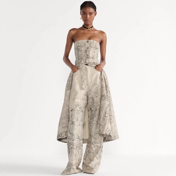 ❤디올 여성 벨트 뷔스티에 미디 드레스 - Dior Womens Belted Bustier Midi Dress - dic12625x