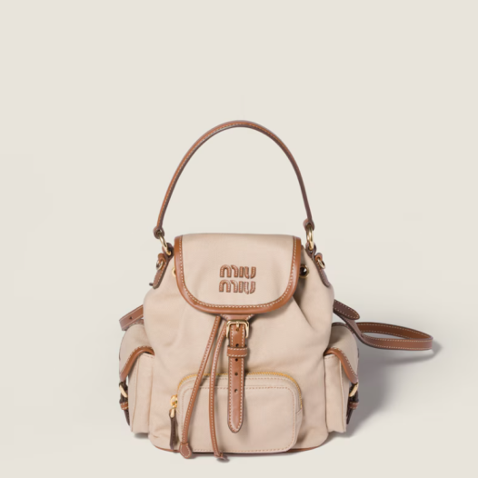 미우미우 여성 캔버스 및 가죽 백팩 미디엄 - MiuMiu Womens Backpack