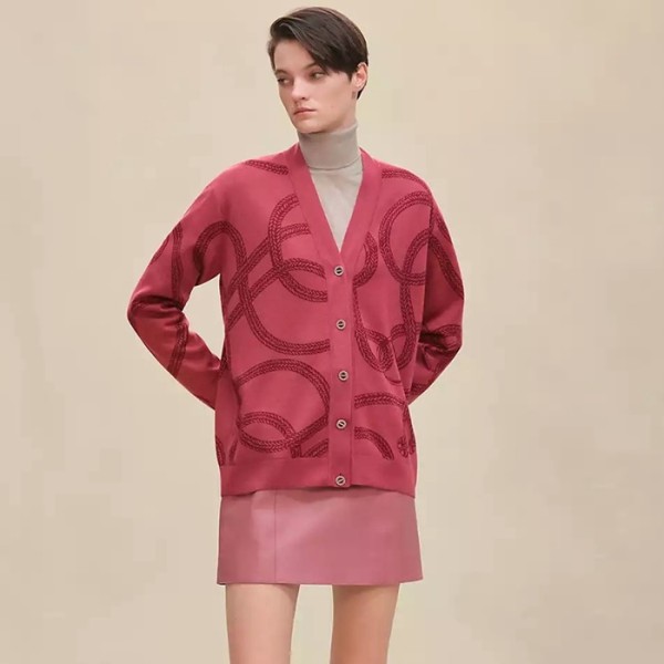 ❤에르메스 여성 브이넥 가디건 - Hermes Womens V-neck Cardigan - hec12718x