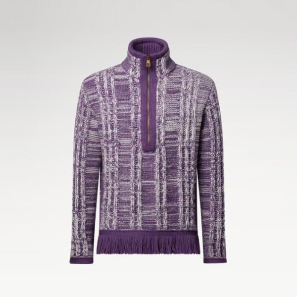 ❤루이비통 남성 스트라이프드 자카드 하프 지퍼 스웨터 - Louis vuitton Mens Striped Jacquard Half-zip Sweater - lvc12823x