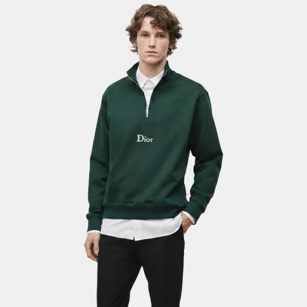 ❤디올 남성 기모 지퍼 네크라인 스웨트 셔츠 - Dior Mens Zipper Neckline Sweatshirt - dic13005x