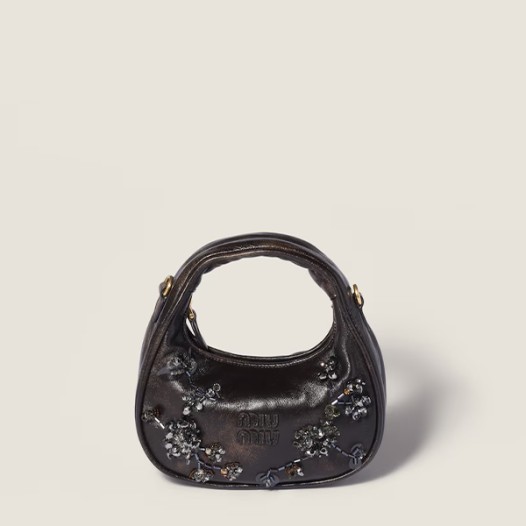 ★미우미우 여성 완더 자수 호보 백 미니 - Miumiu Wander Hobo Bag Mini