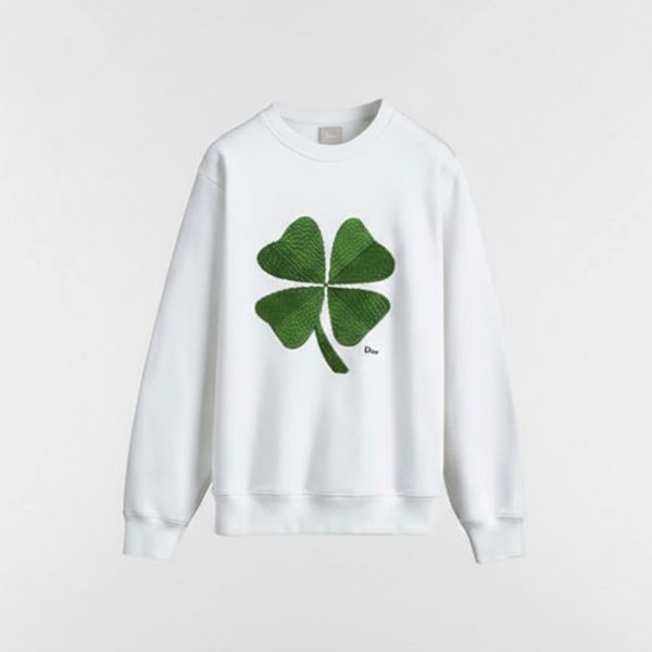 ❤디올 남성 클로버 자수 스웨트 셔츠 - Dior Mens Clover Embroidered Sweatshirt - dic13238x