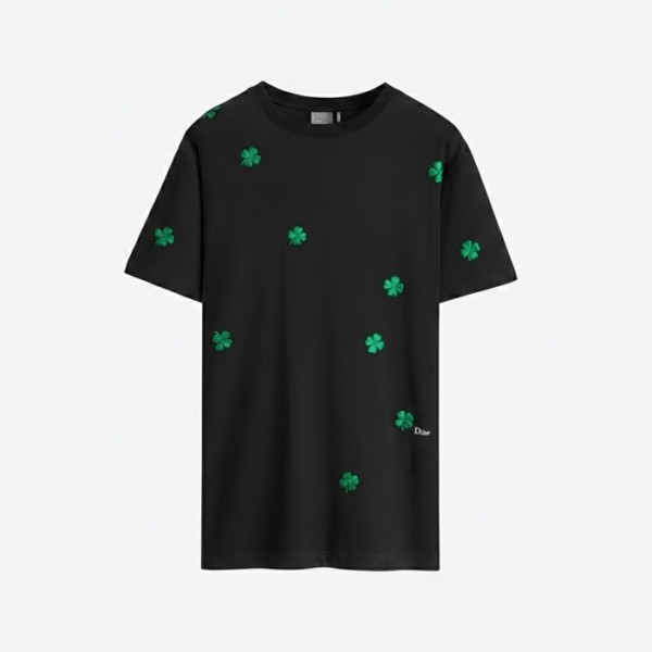 ❤디올 남성 클로벌 자수 티셔츠 - Dior Mens Clover Embroidered Tshirt - dic13267x