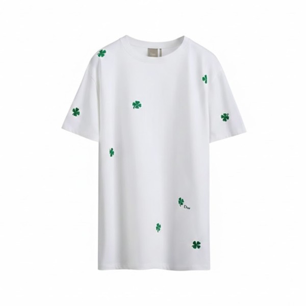 ❤디올 남성 클로벌 자수 티셔츠 - Dior Mens Clover Embroidered Tshirt - dic13268x