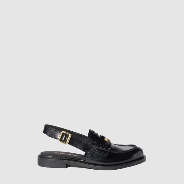 ❤미우미우 여성 브러시드 가죽 슬링백 로퍼 - Miu Miu Womens Brushed Leather Slingback Loafers - mis8984x