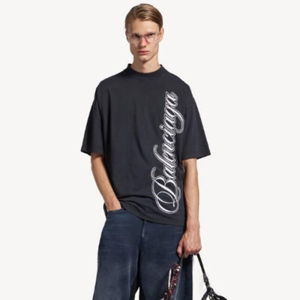 ❤발렌시아가 남성 커시브 미디엄 핏 티셔츠 - Balenciaga Mens Curvy Medium Fit Tshirt - bac13524x