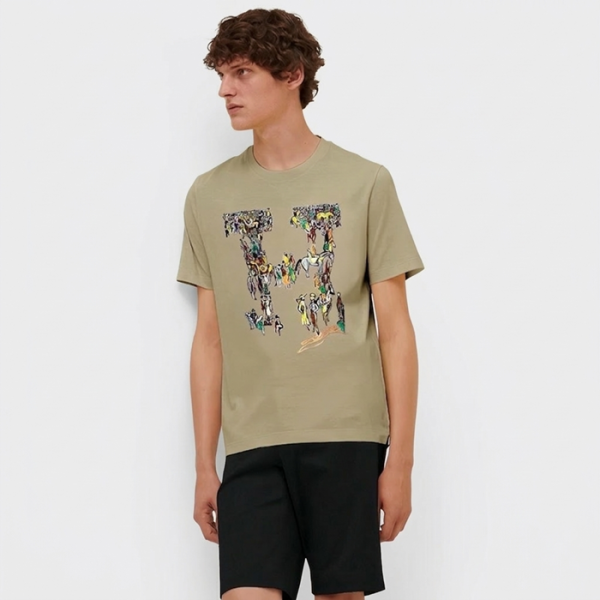 ❤에르메스 남성 라운드 반팔티 - Hermes Mens Round Tshirt - hec13670x