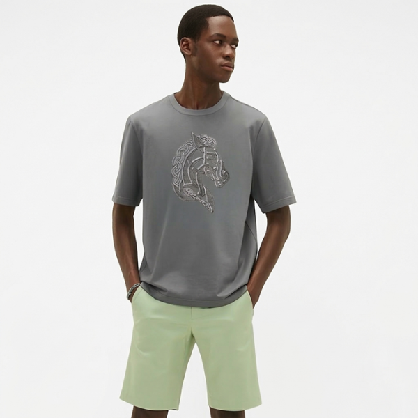 ❤에르메스 남성 라운드 반팔티 - Hermes Mens Round Tshirt - hec13671x