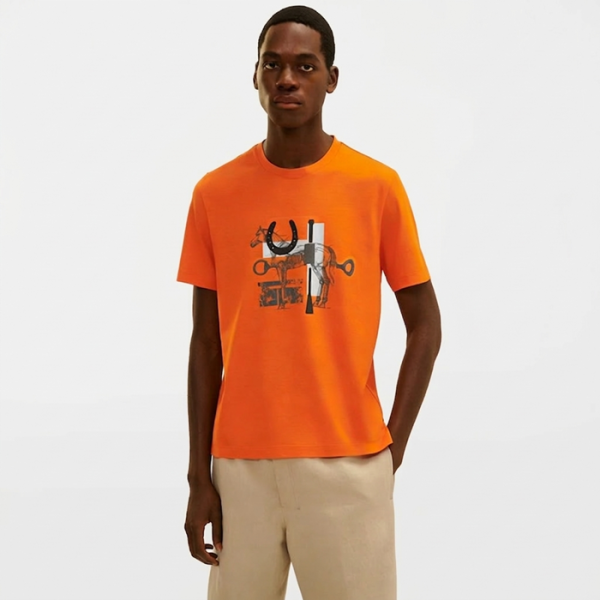 ❤에르메스 남성 라운드 반팔티 - Hermes Mens Round Tshirt - hec13677x