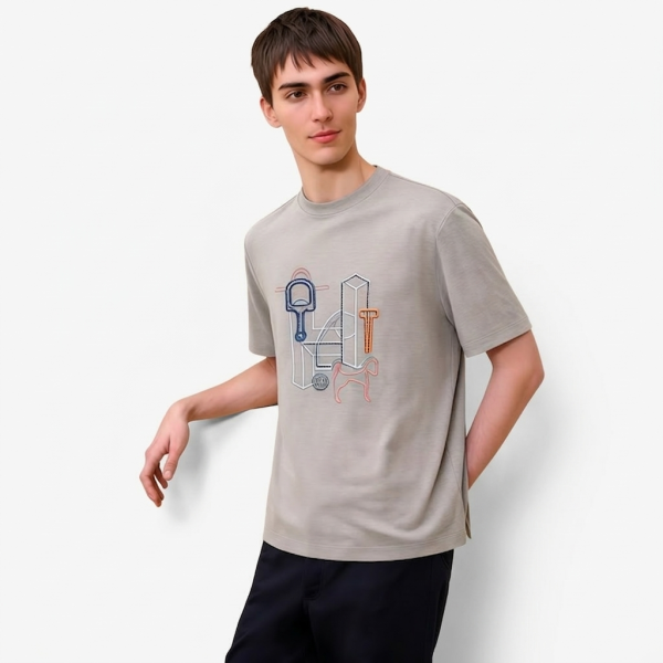❤에르메스 남성 라운드 반팔티 - Hermes Mens Round Tshirt - hec13678x