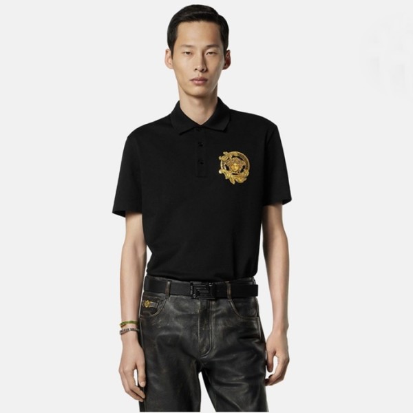 ❤베르사체 남성 자수 피케 폴로 티셔츠 - Versace Mens Embroidered Piqué Polo Tshirt - vec13756x
