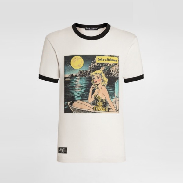 ❤돌체앤가바나 남성 라운드 반팔 티셔츠 - Dolce&Gabbana Mens Round Tshirt - doc13829x