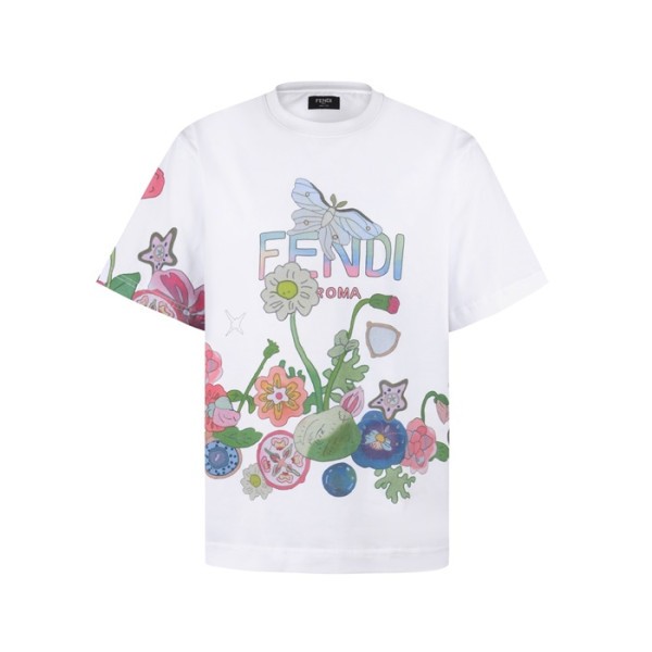 ❤펜디 남성 라운드 반팔 티셔츠 - Fendi Mens Round Tshirt - fec13954x