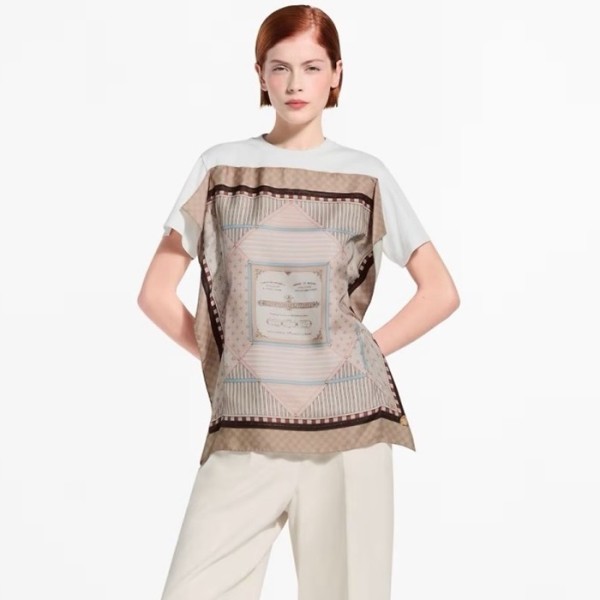 ❤루이비통 여성 트렁크 스카프 앞면 티셔츠 - Louis vuitton Womens Trunk Scarf Front Tshirt - lvc14098x
