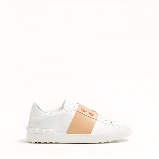 발렌티노 송아지 가죽 오픈 남여 스니커즈 화이트 베이지 Valentino