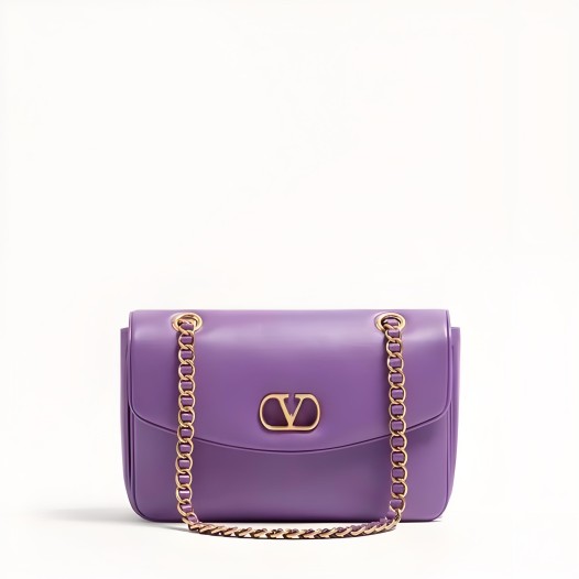 발렌티노 가라바니 주나 나파 레더 미디엄 체인 백 퍼플 Valentino Womens