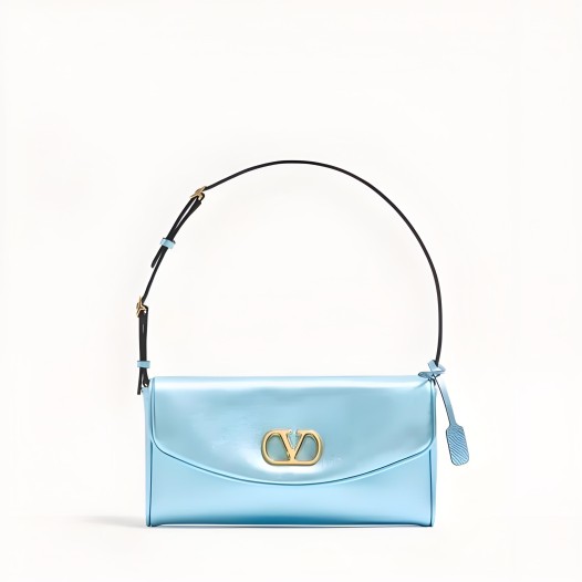 발렌티노 가라바니 드베인 라미네이티드 스몰 숄더백 애저블루 Valentino Womens