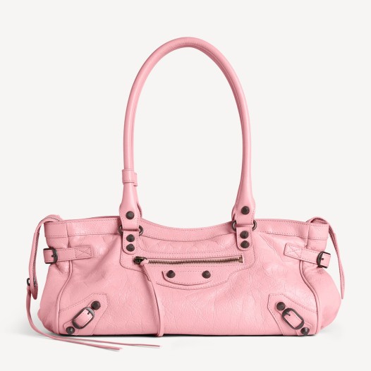 발렌시아가 올데프 애니 르 시티 백 이스트 웨스트 백 빈티지 핑크 램스킨 Balenciaga Womens Shoulder Bag