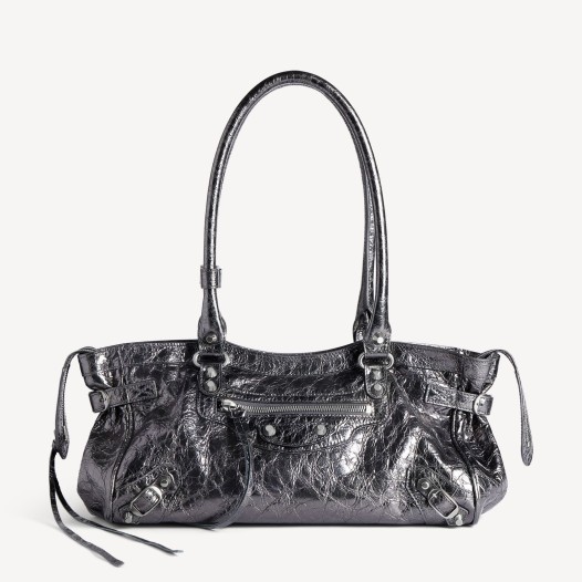 발렌시아가 올데프 애니 르 시티 백 이스트 웨스트 백 스틸 그레이 램스킨 Balenciaga Womens Shoulder Bag