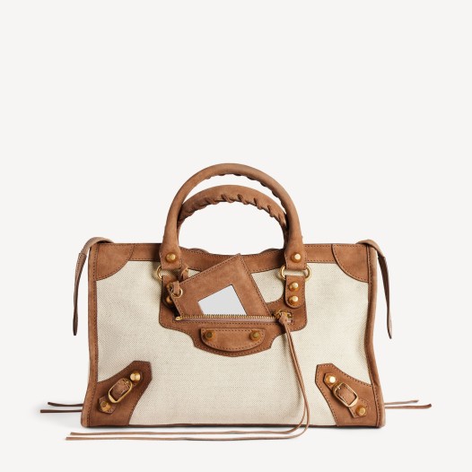 발렌시아가 여성 르 시티 백 스몰 베이지 카멜 빈티지 골드장식  Balenciaga Womens Le City Bag Small