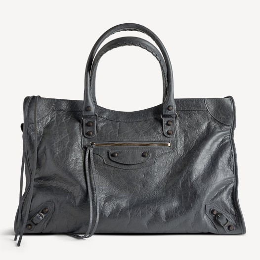 발렌시아가 남성 르 시티 백 라지 볼캐닉 록 브라스 장식 Balenciaga Mans Le City Bag Large