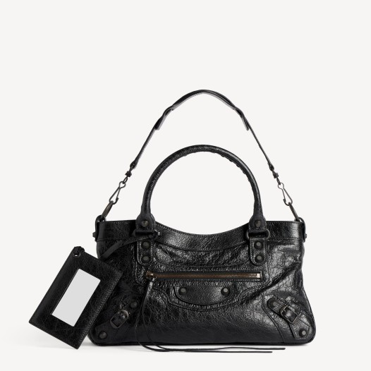 발렌시아가 여성 르 시티 퍼스트 백 블랙 브라스 장식 Balenciaga Womens Le City First Bag