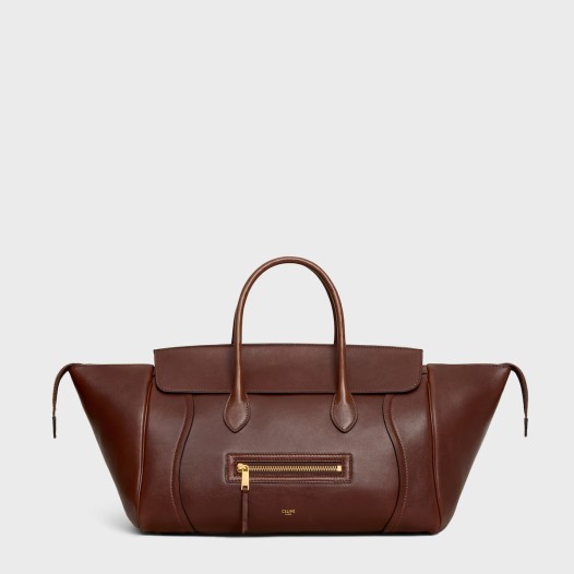 셀린느 여성 뉴 미디엄 러기지 서플 샤이니 램스킨 시라 Celine Womens Medium New Luggage