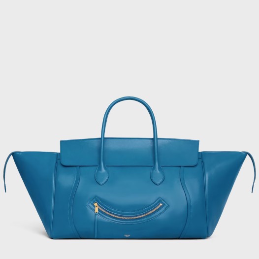 셀린느 빅 스마일 러기지 글로시 카프스킨 울트라 블랙 Celine Womens Medium New Luggage