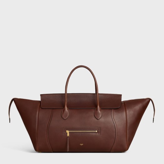 셀린느 빅 러기지 서플 샤이니 램스킨 시라 Celine Womens Medium New Luggage