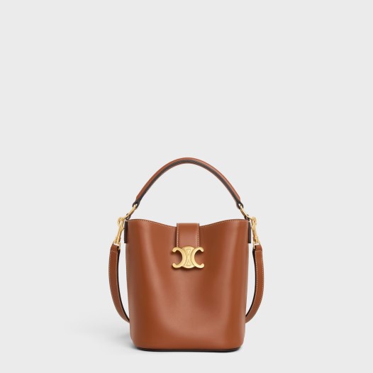 셀린느 여성 고현정 스몰 루이즈 버킷 백 부드러운 카프스킨 탠 Celine Womens Small Louise Bag