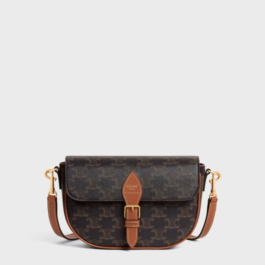 셀린느 폴코 숄더백 트리옹프 캔버스 & 카프스킨 캔버스 Celine Womens