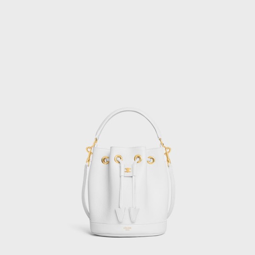 셀린느 여성 틴 클라라 미니 버킷 백 카프스킨 화이트 Celine Womens Tin Clara Bag