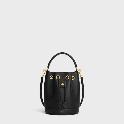 셀린느 여성 틴 클라라 미니 버킷 백 카프스킨 블랙 Celine Womens Tin Clara Bag