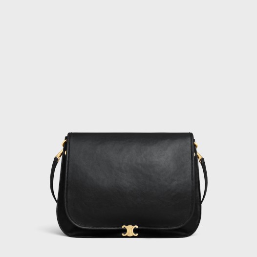 셀린느 이서진 남여 소프트 트리옹프 베사체 서플 샤이니 램스킨 블랙 Celine Womens Supple Shiny Lambskin