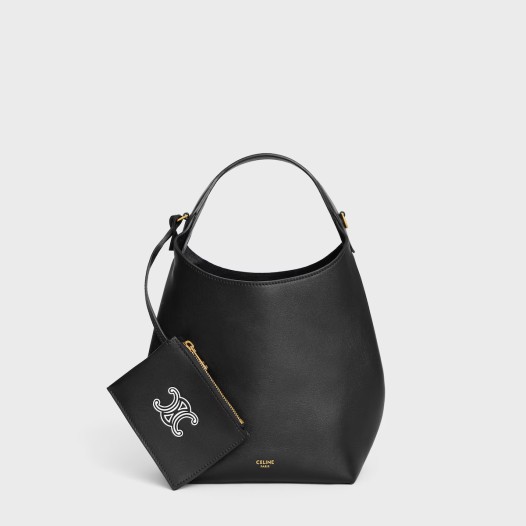 셀린느 스몰 호보 백 부드러운 서플 카프스킨 블랙 Celine Small Bag