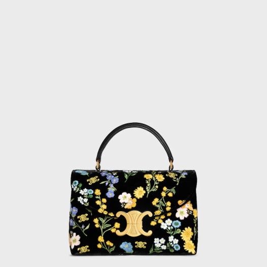 셀린느 틴 니노 백 플로럴 자수 벨벳 멀티컬러 주문제작 Celine Womens