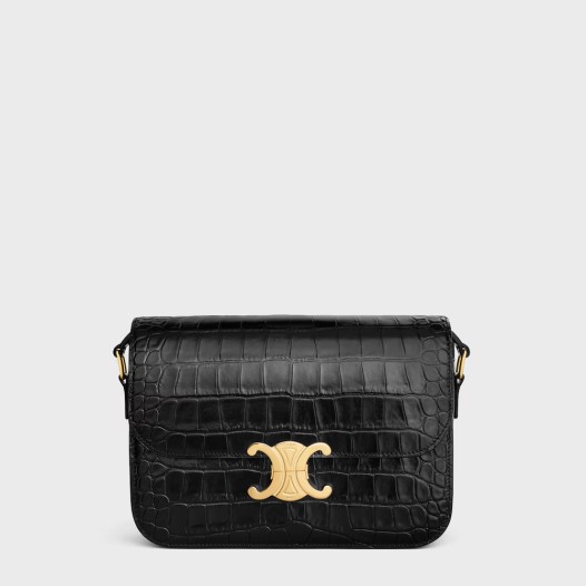 셀린느 여성 클래식 트리옹프 백 나일 악어 색상 블랙 주문제작 Celine Womens