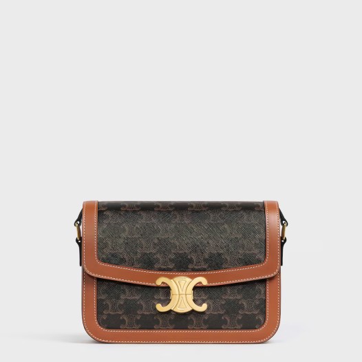 셀린느 클래식 트리옹프 백 캔버스 & 카프스킨 색상 탠 Celine Womens