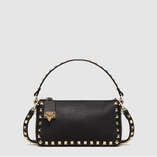 발렌티노 가라바니 스몰 락스터드 크로스바디 백 카프스킨 블랙 Valentino Womens Small Rockstud Bag